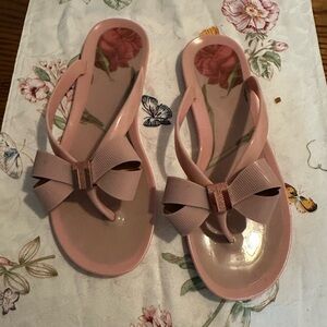 Ted Baker London Pink Bow Jelly Sandals